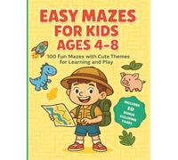 Easy Mazes for Kids Ages 4-8: Fun Maze Puzzle and Coloring Activity Book with Cute Themes Like Farm, Ocean, Jungle, Dinosaurs, Space, Holidays, and More