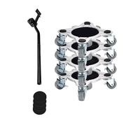 Easy Move - Rodillos de transporte para muebles, rotación de 360 grados, resistente, ABS con freno seguro, herramienta de elevación profesional para mover muebles