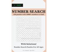 Easy Number Search: 250 puzzles | 10000+ numbers to find | larger font | pocket-sized, 6x9 inches