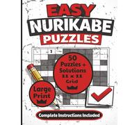 Easy Nurikabe Puzzles: 50 Easy Nurikabe Puzzles and Solutions for Beginners, Large Print Puzzles, 7 x 10 inches, 101 pages, 11 x 11 Grid, Easy to Read ... Gift Idea, Leisure Time, and Brain Exercise
