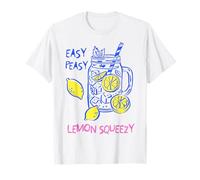 Easy Peasy Lemon Squeezy Italian Coastal Summer Toile Azul Camiseta