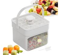 Easy Press Ice Maker, Ice Maker De Doble Capa Con Tapa Y Raspador, Reutilizable Y Fácil De Abrir, Utensilio Cocina, Ideal Para Cócteles, Café, Whisky Bebidas, 15.2x14.2x12.9 Cm