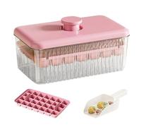 Easy Release Ice Maker with Lid, Stackable Ice Tray Set, 7.48x4.53x4.13 inch Portable Kitchen Accessories for Cocktails, Wine, Coffee, Iced Beverage Making and Freezer Storage