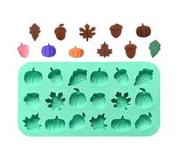 Easy Release Silicone Mini Mold For Soap Candle Chocolate Autumn Halloween Thanksgiving Decoration Crafting Supplies | Fall Silicone Molds | 18-Cavity Pumpkin Pine Cone Maple Leaves Moulds