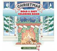 Easy & Snowy Christmas Coloring Book - Winter Holiday 60 Easy Coloring Pages for Teens Kids and Grown-ups