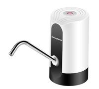 EASY SPEED Dispensador De Agua USB-C Sin Luz, Bomba De Agua Eléctrica Portátil, con Adaptadores para Botellas Y garrafas De 5, 8, 10, 15 20 litros Blanco