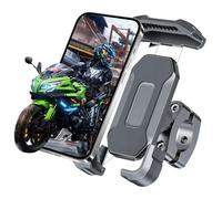 EASY SPEED Soporte Móvil Moto, Abrazadera Fijacion Fuerte, Soporte Móvil Bicicleta Giratorio 360° Instalacion Manillar Scooter o Bici, Compatible con Teléfonos de 5,3" a 6,8"