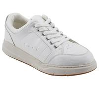 Easy Spirit DILLI Court - Tenis para mujer, Piel blanca y verde, 39.5 EU Ancho