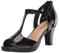 Easy Street Flash Heeled Sandal, Sandalia con talón Mujer, Negro (Black Patent), 41 EU Ancho