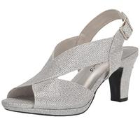 Easy Street Sandalia de tacón Christy para mujer, Escarcha plateada, 37 EU