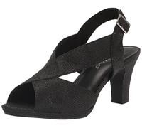 Easy Street Sandalia de tacón Christy para mujer, negro con brillo, 37 EU