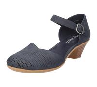 Easy Street Sandalias de tacón Justina para mujer, azul marino, 6.5 X-ancho, marino, 6.5 X-Wide