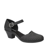 Easy Street Sandalias de tacón Justina para mujer, color negro, talla 7