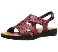 Easy Street Women's Bolt Flat Sandal, Red, 11 M US