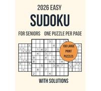 Easy Sudoku for Seniors: 100 Brain-Boosting Puzzles with Answers, Large Print for Seniors, One Puzzle Per Page, Beginner-Friendly, Relaxing, Cognitive ... Memory Training & Stress Relief Fun