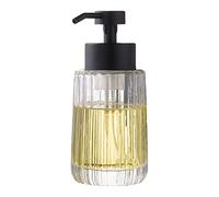 Easy Tang Dispensador de jabón espumoso de Vidrio con Bomba Negra, Botella de Vidrio Recargable Moderna de inspiración Vintage de 12 onzas para baño, tocador y Cocina
