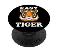Easy Tiger Big Cat, divertido, amante de los tigres, Easy Tiger PopSockets PopGrip Adhesivo