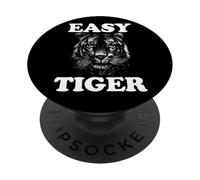 Easy Tiger Big Cat, divertido, amante de los tigres, Easy Tiger PopSockets PopGrip Adhesivo