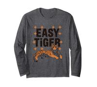 Easy Tiger - Diseño de gato salvaje relajado Manga Larga