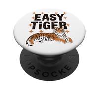 Easy Tiger - Diseño de gato salvaje relajado PopSockets PopGrip Adhesivo