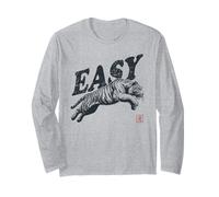 Easy Tiger Vintage Arte gráfico Retro Envejecido Manga Larga
