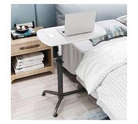 Easy to Assemble Mobile Desk with Adjustable Height It Can Be Used in The Bedroom Living Room Bed Nursing (Color : Wood) (White)