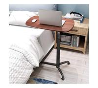Easy to Assemble Mobile Desk with Adjustable Height It Can Be Used in The Bedroom Living Room Bed Nursing (Color : Wood) (Red Walnut)