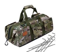 Easy to Pack Storage Bag - Camping Storage| Foldable Ground Peg Organizer with Divider Plate, Tent Bag with Outdoor Fence Usage, Hiking Gear, Lawn Landscape Carry Case for Canopy, Garden Yard