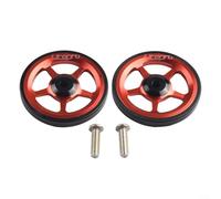Easy Wheel, paquete de 2 ruedas de estacionamiento plegables de aleación de aluminio de 60 mm para reemplazo Brompton, juego de ruedas de empuje (rojo)