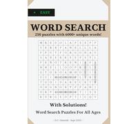 Easy Word Search Puzzle Book: 250 puzzles | 6000+ unique words | 12x12 grids | larger font | pocket-sized, 6x9 inches