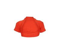Easy Young Fashion Bolero de mujer con mangas cortas - elástico y ceñido - chaqueta básica de hombro - suave chaleco de abertura frontal 3009, naranja, 34-40