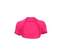 Easy Young Fashion Bolero para mujer de manga corta, elástica y que realza la figura, chaqueta básica para los hombros, chaqueta frontal abierta suave 3009, rosa oscuro, 34-40