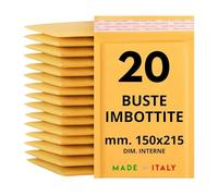Easy8 20 Sobres Acolchados para Envío, 150x215 mm, Sobres Bubble Wrap, Sobres Burbuja de Aire, Sobres para Envío en Papel Habana con Cierre Adhesivo, Selladores y Protectores para Materiales Frágiles