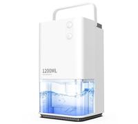 EasyAcc® Deshumidificador 1200ML, Deshumidificador de Humedad Pequeño Silencioso con Mango Portátil, 7 Colores LED, Apagado Automático para Baño Dormitorio Oficina RV, Área 5-10㎡, Blanco