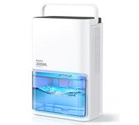 EasyAcc® Deshumidificador 2000ML, 3 Modos Deshumidificadores de Humedad Eléctrico Silencioso (500-650 ml/D), 7 LED Colores, Apagado Automática, Deshumificador Portátil Baño, Blanco Cremoso