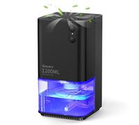 EasyAcc® - Deshumidificador para casa (1200 ml, silenciador deshumidificador portátil, eléctrico, deshumidificador de aire, baño, 7 luces LED coloridas, para dormitorio, museo galería florista