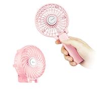 EasyAcc FNHD Miniventilador eléctrico portátil para Exteriores con batería Recargable de 2600 mAh, Mango Plegable, para el hogar y Viajes, Color Negro, 3-10 Horas de Uso