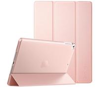 EasyAcc Funda Compatible con iPad 9.7 2018 iPad 6 Gen / 2017 iPad 5 Gen, iPad Air 1/2, Funda Case Triple Ultra Delgada Ligera Flip Cover con Parte Trasera Smart Cover para iPad 9.7 Pulgadas,Oro Rosa