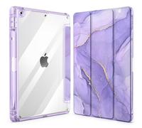 EasyAcc Funda Compatible con iPad 9 Generación/iPad 10.2 2021 2020 2019 /iPad 8. 7. Generación con Soporte para Bolígrafo, Case Ultra Slim Protector con Función Soporte Auto Sueño Estela,Púrpura claro