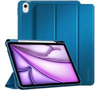 EasyAcc Funda Compatible con iPad Air 11 Pulgadas M3/M2 (2025/2024), iPad Air 5/4 (10,9 Pulgadas, Modelo 2022/2020, 5a/4a Generación), Funda de Piel Ultrafina TPU Soft Case,Azul Pavo Real