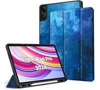 EasyAcc Funda Compatible con Redmi Pad Pro/Poco Pad 12.1", Ultrafina con Portalápices Compatible, Cielo Estrellado Azul