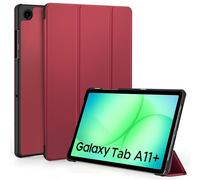 EasyAcc Funda Compatible con Samsung Galaxy Tab A11+/ A11 Plus 11 Pulgadas 2025 SM-X236B/SM-X230- Ultra Slim PU Protectora Carcasa con Función de Soporte función Atril, Rojo Vino