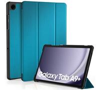 EasyAcc Funda Compatible con Samsung Galaxy Tab A9+/ A9 Plus 11 Pulgadas 2023 SM-X210/ X216/ X218- Ultra Slim PU Protectora Carcasa con Función de Soporte función Atril, Azul Pavo Real