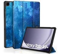 EasyAcc Funda Compatible con Samsung Galaxy Tab A9+/ A9 Plus 11 Pulgadas 2023 SM-X210/ X216/ X218- Ultra Slim PU Protectora Carcasa, Estrella Azul