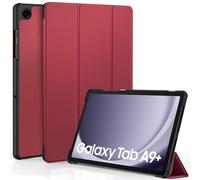 EasyAcc Funda Compatible con Samsung Galaxy Tab A9+/ A9 Plus 11 Pulgadas 2023 SM-X210/ X216/ X218- Ultra Slim PU Protectora Carcasa, Vino Rojo