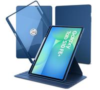 EasyAcc Funda Compatible con Samsung Galaxy Tab S10 FE+ 13.1 Pulgadas 2025/ S10 FE Plus 13.1 Pulgadas 2025, Carcasa Soporte Rotación de 360 Grados Protectora Respaldo Clara, Azul