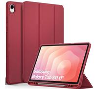 EasyAcc Funda Compatible con Samsung Galaxy Tab S11 2025 11 Pulgadas SM-X730 / SM-X736 mit S Portalápices, Función de Soporte, Rojo Vino