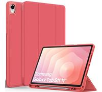 EasyAcc Funda Compatible con Samsung Galaxy Tab S11 2025 11 Pulgadas SM-X730 / SM-X736 mit S Portalápices, Función de Soporte, Rojo Sandía