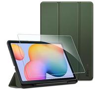 EasyAcc Funda Compatible con Samsung Galaxy Tab S6 Lite 10.4 2024/2022/2020 + Protector de Pantalla, Ultradelgada Carcasa Compatible con Galaxy Tab S6 Lite 10.4 Pulgadas 2022/2020 Tableta,Verde Oliva
