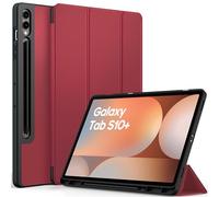 EasyAcc Funda Compatible con Samsung Galaxy Tab S9 FE+/S9+/S10+ 2023 12.4 Pulgadas, con Función de Encendido y Apagado Automático, SM-X810 (Wi-Fi)/SM-X816B (5G Global)/SM-X818U, Burdeos